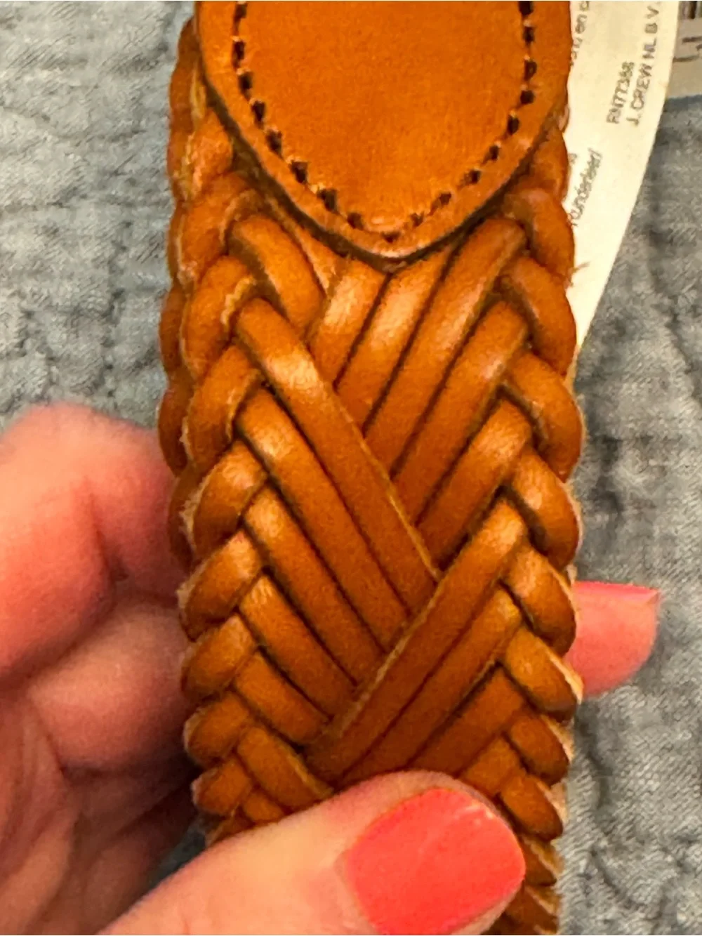 J. Crew- NWT, Italian Braided Leather Belt - Brown - Picture 3 of 6